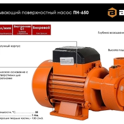 Центробежный поверхностный насос ВИХРЬ ПН-650