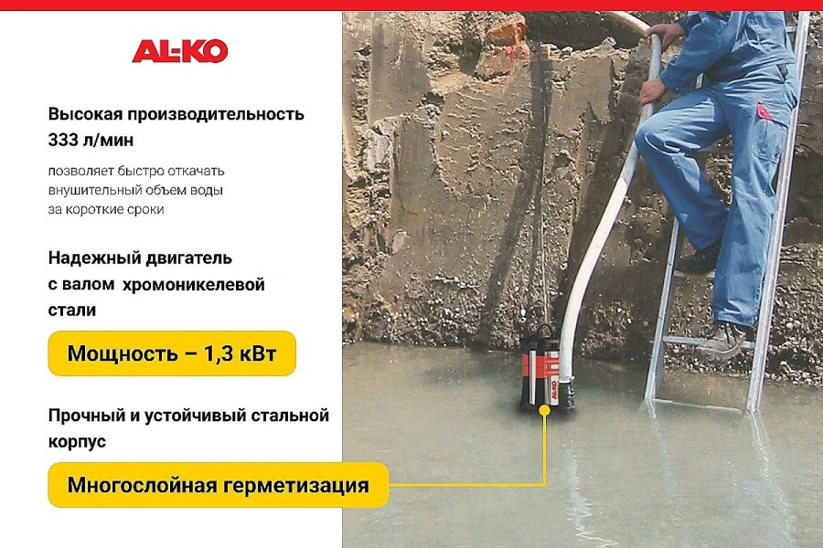 Дренажный насос AL-KO Drain 20000 HD PREMIUM для грязной воды