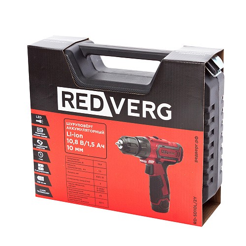 Шуруповёрт аккумуляторный RD-SD10L/2Y RedVerg  